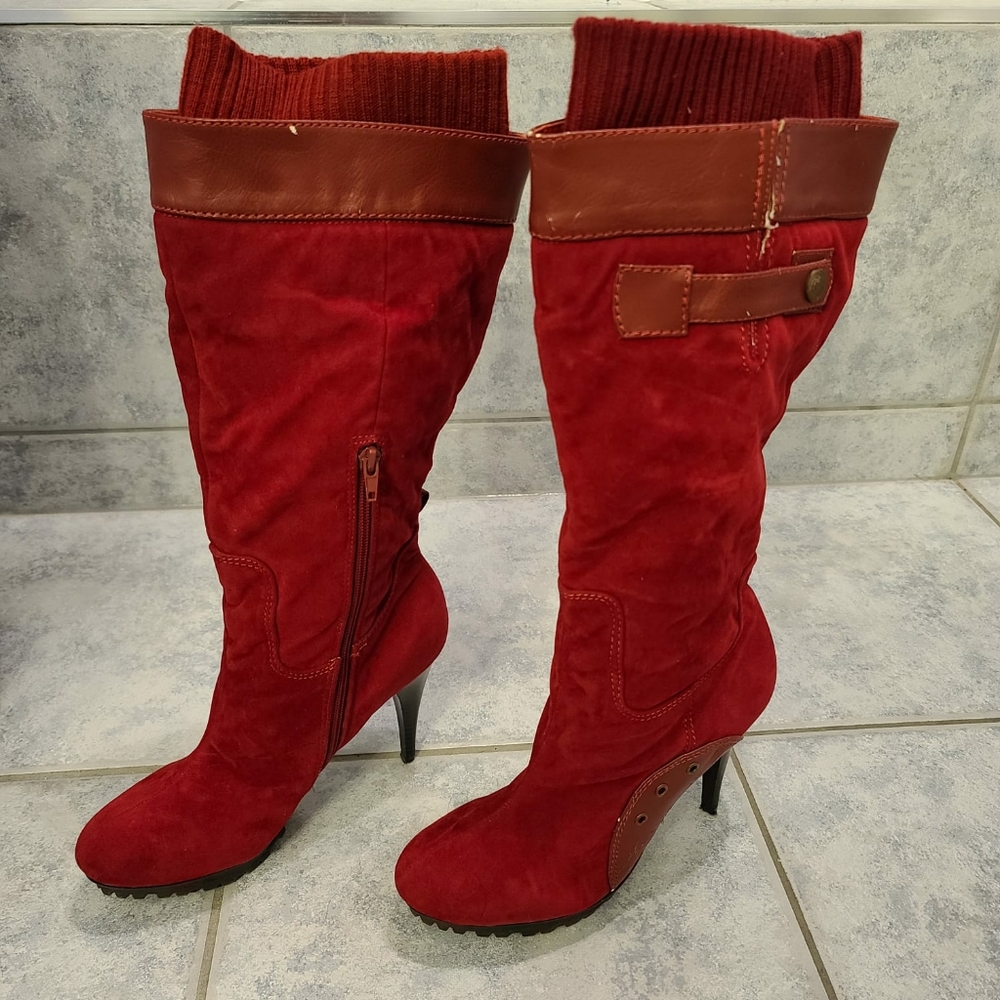 Bumper red boots tall size 8 - Picture 1 of 8